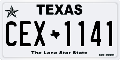 TX license plate CEX1141