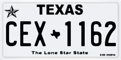 TX license plate CEX1162