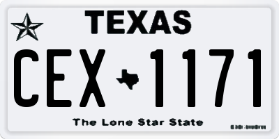 TX license plate CEX1171