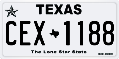 TX license plate CEX1188