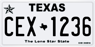 TX license plate CEX1236