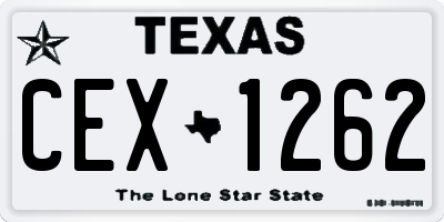 TX license plate CEX1262