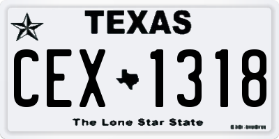 TX license plate CEX1318