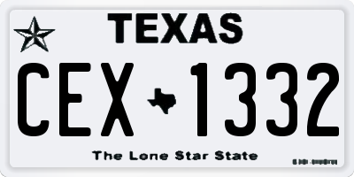 TX license plate CEX1332