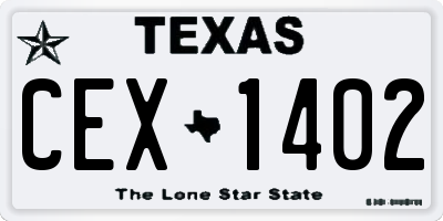 TX license plate CEX1402