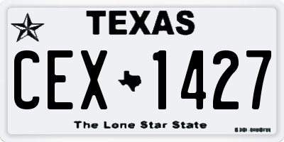 TX license plate CEX1427