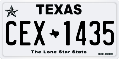TX license plate CEX1435