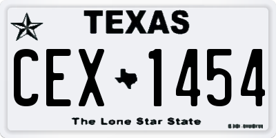 TX license plate CEX1454