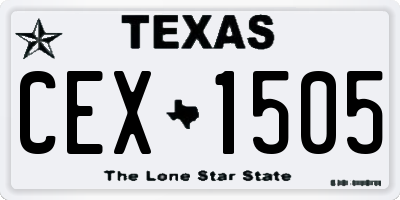 TX license plate CEX1505