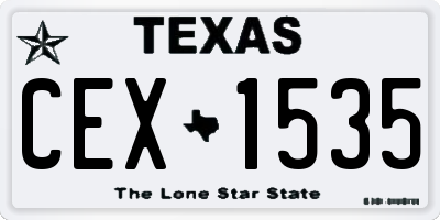 TX license plate CEX1535