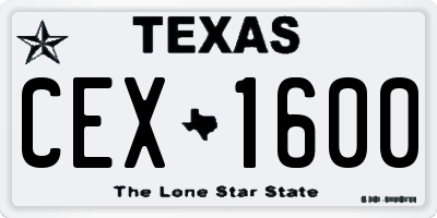 TX license plate CEX1600