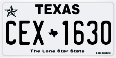 TX license plate CEX1630