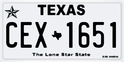 TX license plate CEX1651