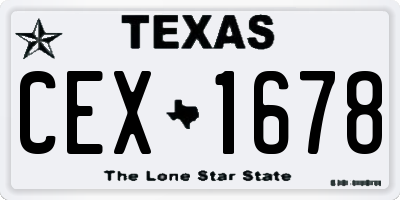 TX license plate CEX1678