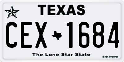 TX license plate CEX1684
