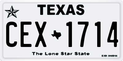TX license plate CEX1714