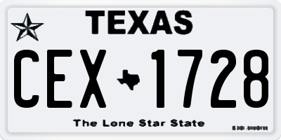 TX license plate CEX1728