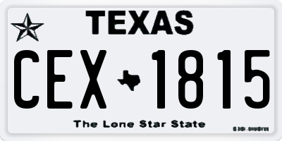 TX license plate CEX1815