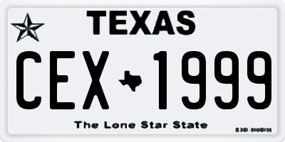 TX license plate CEX1999