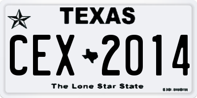 TX license plate CEX2014