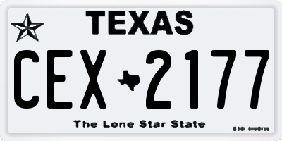 TX license plate CEX2177