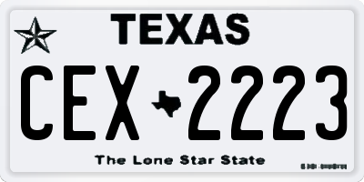 TX license plate CEX2223
