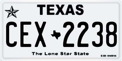 TX license plate CEX2238