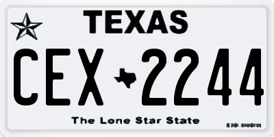 TX license plate CEX2244