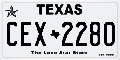 TX license plate CEX2280