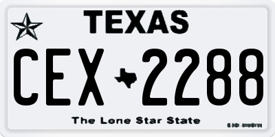 TX license plate CEX2288