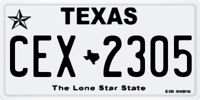 TX license plate CEX2305