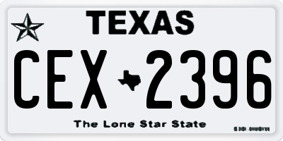 TX license plate CEX2396