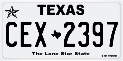 TX license plate CEX2397