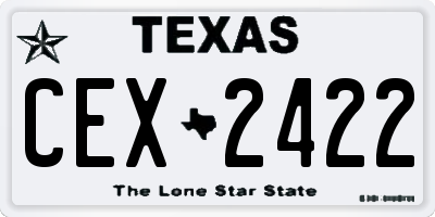 TX license plate CEX2422