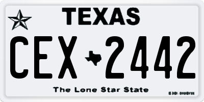 TX license plate CEX2442
