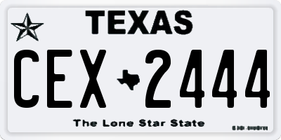 TX license plate CEX2444