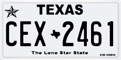 TX license plate CEX2461