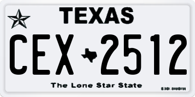 TX license plate CEX2512