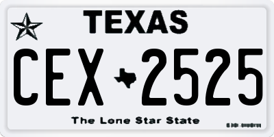 TX license plate CEX2525