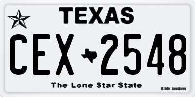 TX license plate CEX2548