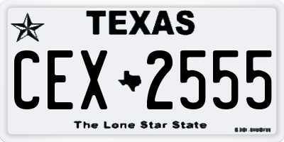 TX license plate CEX2555