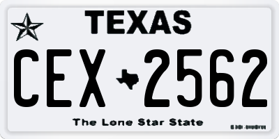 TX license plate CEX2562