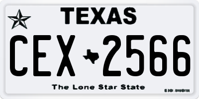TX license plate CEX2566