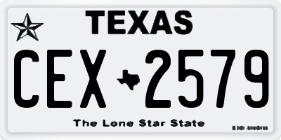 TX license plate CEX2579
