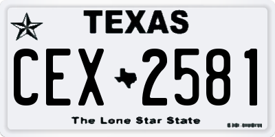 TX license plate CEX2581