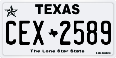 TX license plate CEX2589
