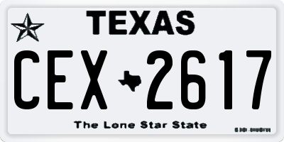 TX license plate CEX2617
