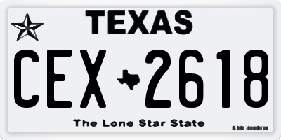TX license plate CEX2618