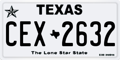 TX license plate CEX2632