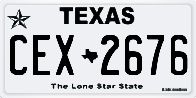 TX license plate CEX2676